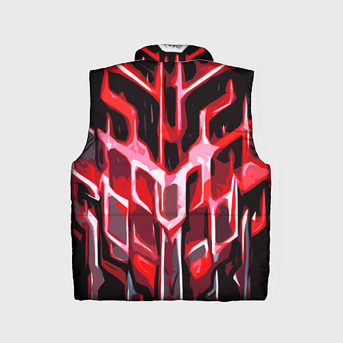 Детский жилет Абстрактные красные линии на чёрном фоне / 3D-Светло-серый – фото 2