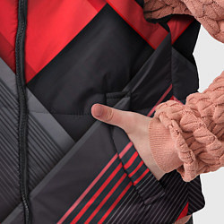 Детский жилет Геометрия красные черные пластины, цвет: 3D-черный — фото 2