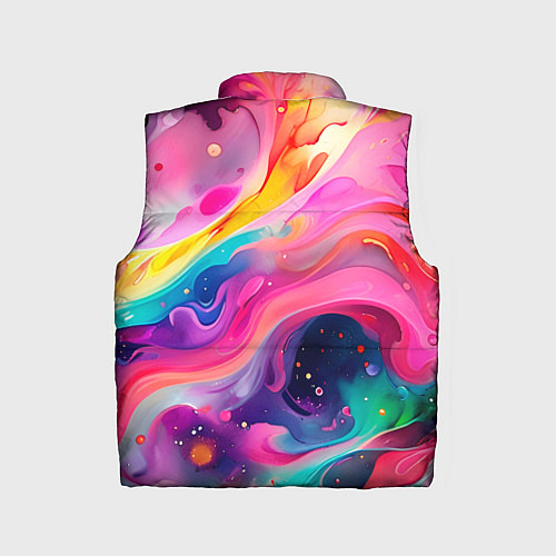 Детский жилет Акварельный узор / 3D-Черный – фото 2