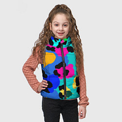 Детский жилет Радужный неоновый леопард, цвет: 3D-светло-серый — фото 2