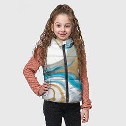 Детский жилет Бело-голубой с золотом абстрактный узор, цвет: 3D-красный — фото 2