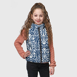 Детский жилет Геометрический узор арабеска бело-синий, цвет: 3D-светло-серый — фото 2