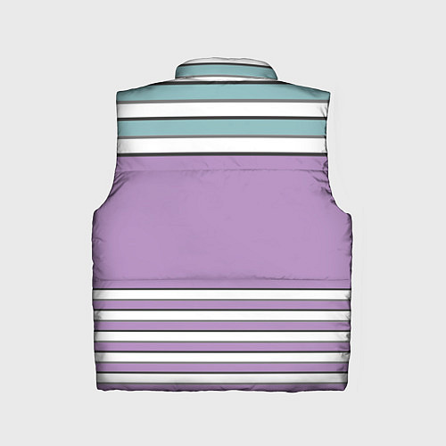 Детский жилет Горизонтальный полосы сиреневые и зеленые / 3D-Черный – фото 2