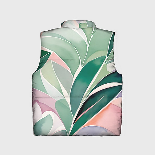 Детский жилет Листья акварель / 3D-Черный – фото 2