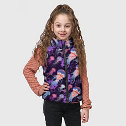 Детский жилет Цветные медузы паттерн, цвет: 3D-светло-серый — фото 2