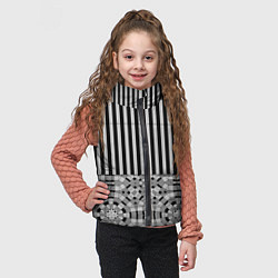 Детский жилет Комбинированный с геометрическим и полосатым узоро, цвет: 3D-черный — фото 2