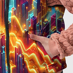 Детский жилет Neon metropolis - vaporwave, цвет: 3D-светло-серый — фото 2