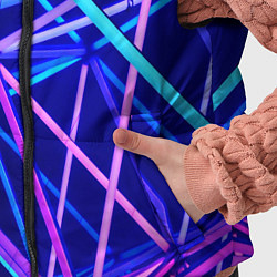 Детский жилет Неоновая текстура геометрия, цвет: 3D-черный — фото 2