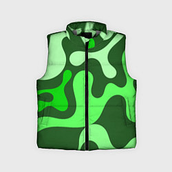 Детский жилет Камуфляж зеленый крупный, цвет: 3D-светло-серый