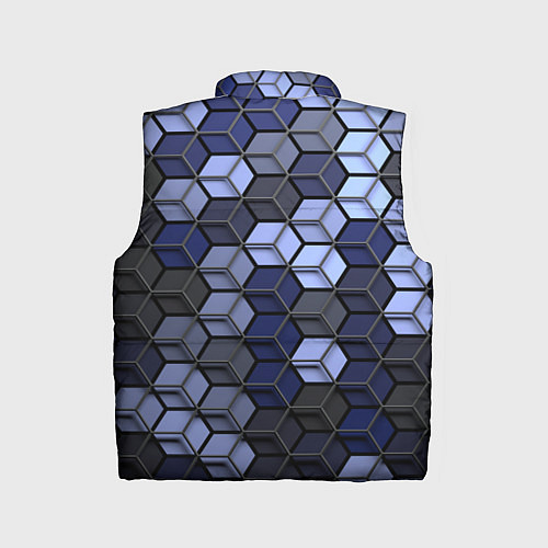 Детский жилет Серо синие соты / 3D-Черный – фото 2