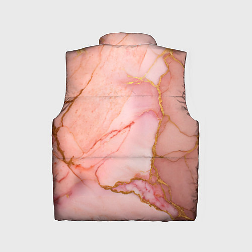 Детский жилет Текстура розового мрамора с золотом / 3D-Черный – фото 2