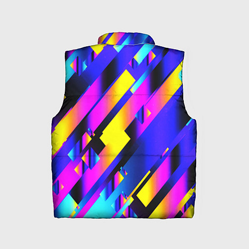 Детский жилет Неоновая геометрия плитка / 3D-Черный – фото 2
