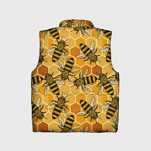 Детский жилет Пчелы на сотах паттерн / 3D-Черный – фото 2
