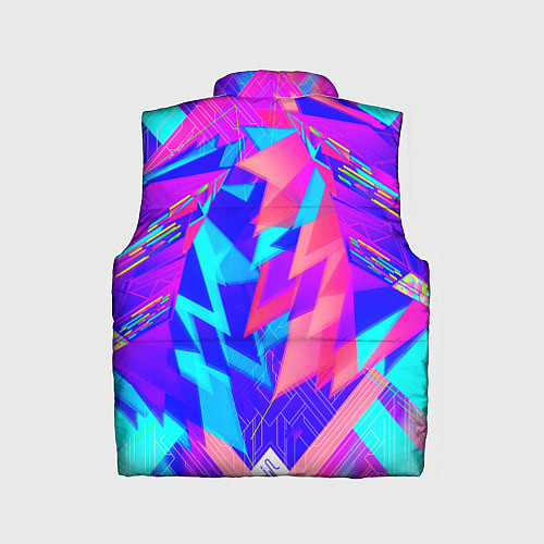 Детский жилет Неоновая текстура грани / 3D-Светло-серый – фото 2