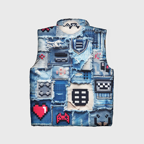 Детский жилет Геймерские знаки на пэчворк / 3D-Красный – фото 2