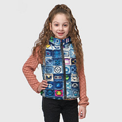 Детский жилет Пиксельный пэчворк, цвет: 3D-красный — фото 2