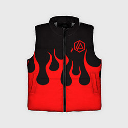 Детский жилет Linkin park logo fire, цвет: 3D-светло-серый