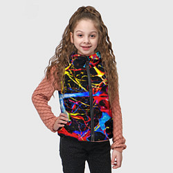 Детский жилет Неоновые брызги красок, цвет: 3D-черный — фото 2