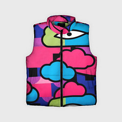 Детский жилет Глаза облака абстракция, цвет: 3D-светло-серый