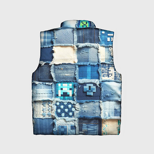 Детский жилет Пэчворк из Minecraft / 3D-Черный – фото 2
