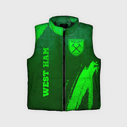 Детский жилет West Ham - green gradient вертикально, цвет: 3D-черный
