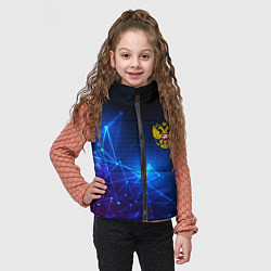 Детский жилет Герб РФ абстракция текстура, цвет: 3D-светло-серый — фото 2