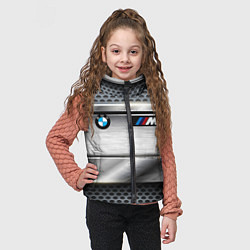 Детский жилет BMW metal texture, цвет: 3D-светло-серый — фото 2