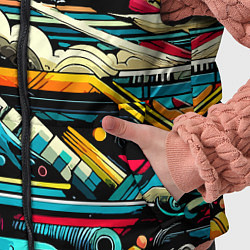 Детский жилет Абстракция с красным самолётом - нейроарт, цвет: 3D-черный — фото 2