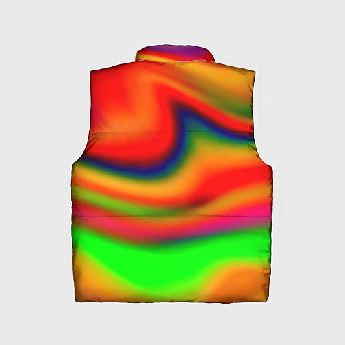 Детский жилет Неоновые разводы краски / 3D-Светло-серый – фото 2