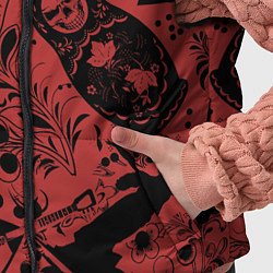 Детский жилет Матрёшка с черепом на фоне славянских узоров и бал, цвет: 3D-светло-серый — фото 2