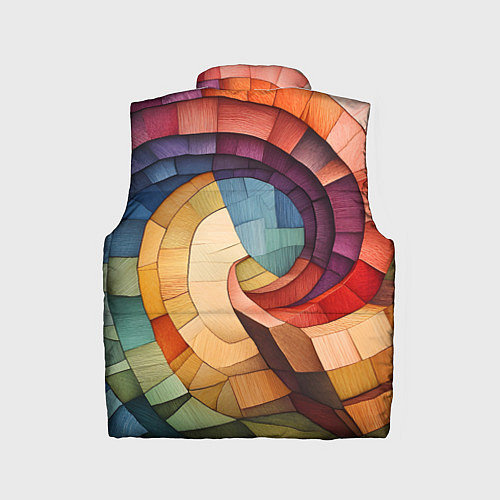 Детский жилет Разноцветная мозаика в виде спирали / 3D-Черный – фото 2