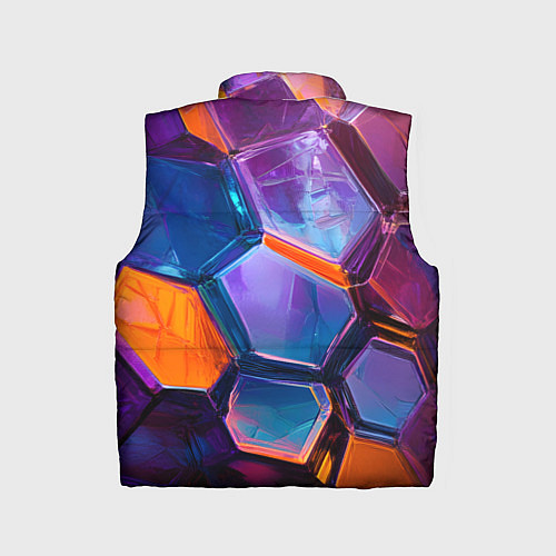 Детский жилет Неоновые минералы / 3D-Светло-серый – фото 2