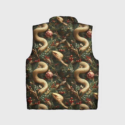 Детский жилет Паттерн со змеями и елкой / 3D-Черный – фото 2