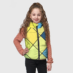 Детский жилет Геометрия линии клетка, цвет: 3D-светло-серый — фото 2