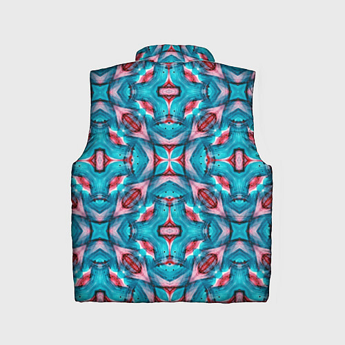 Детский жилет Калейдоскопический узор из голубых и красных штрих / 3D-Черный – фото 2