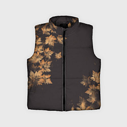 Детский жилет Осенние листья эффект, цвет: 3D-черный