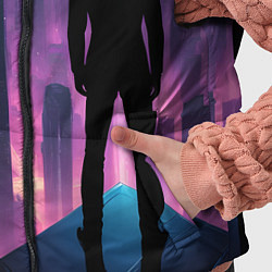 Детский жилет Человек смотрящий на ночной мегаполис, цвет: 3D-светло-серый — фото 2