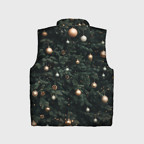 Детский жилет Паттерн - Новогодняя елка / 3D-Светло-серый – фото 2