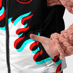 Детский жилет Нирвана глитч огонь, цвет: 3D-светло-серый — фото 2