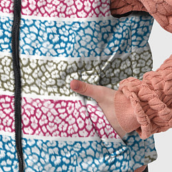 Детский жилет Горизонтальные разноцветные полосы с тигровым узор, цвет: 3D-красный — фото 2