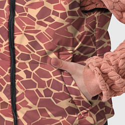 Детский жилет Тёмно красные плитки на бежевом фоне, цвет: 3D-черный — фото 2