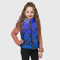 Детский жилет Чёрные волокна и синий фон абстракция, цвет: 3D-красный — фото 2
