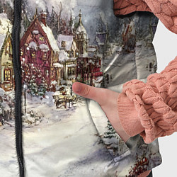 Детский жилет Снежный новогодний город, цвет: 3D-красный — фото 2