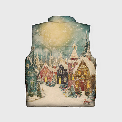 Детский жилет Милый новогодний городок / 3D-Светло-серый – фото 2
