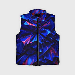 Детский жилет Синие абстрактные изгибы, цвет: 3D-красный