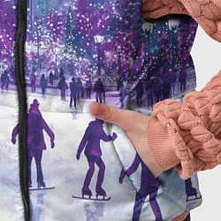 Детский жилет Новогодний каток фиолетовые оттенки, цвет: 3D-черный — фото 2