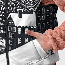 Детский жилет Новый год в черно-белом стиле, цвет: 3D-черный — фото 2