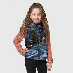 Детский жилет Ночной новогодний город, цвет: 3D-красный — фото 2