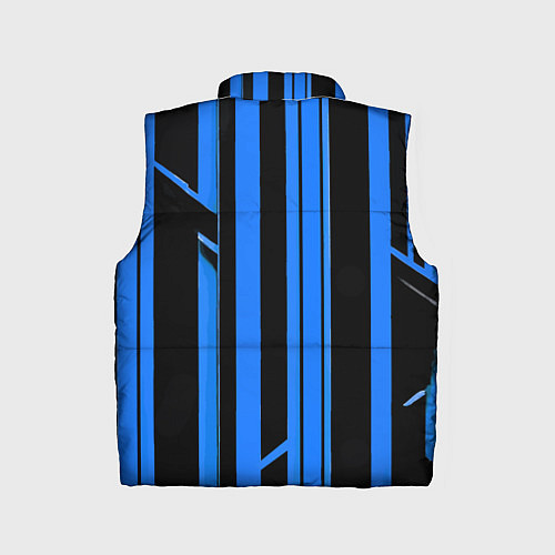 Детский жилет Толстые синие полосы на чёрном фоне / 3D-Черный – фото 2