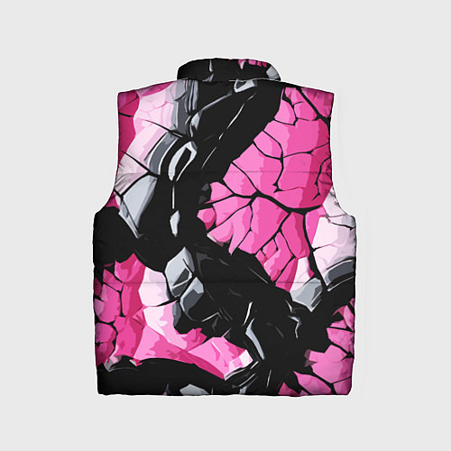 Детский жилет Чёрные линии на чёрно-розовом фоне / 3D-Черный – фото 2